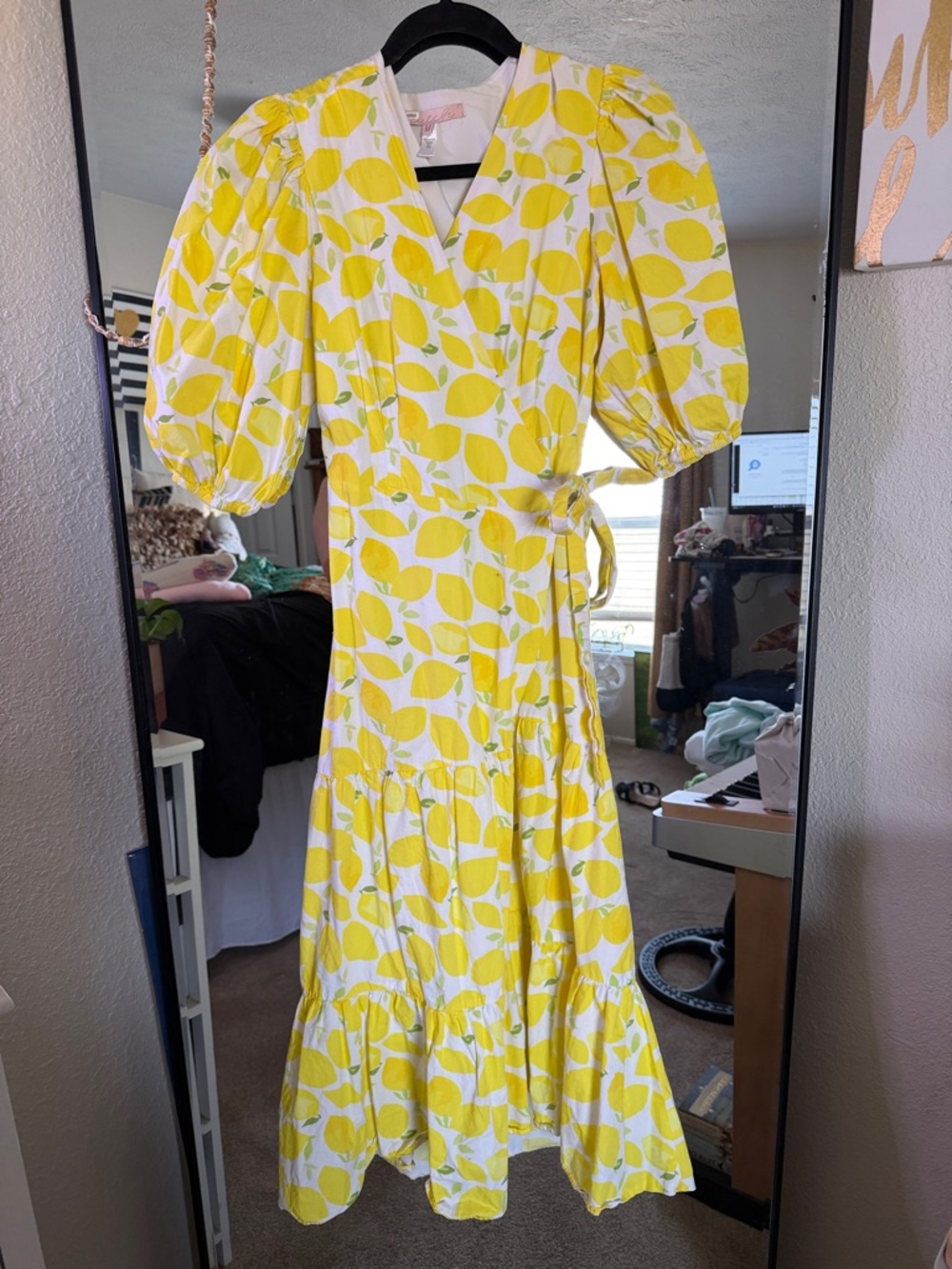 Hutch Yellow and White Lemon Print Maxi Dress